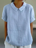 Tine | Dame Hør Peter Pan Krave Bluse