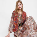 Liv | Boho Vest Broderet Velour Blommende Waistcoat