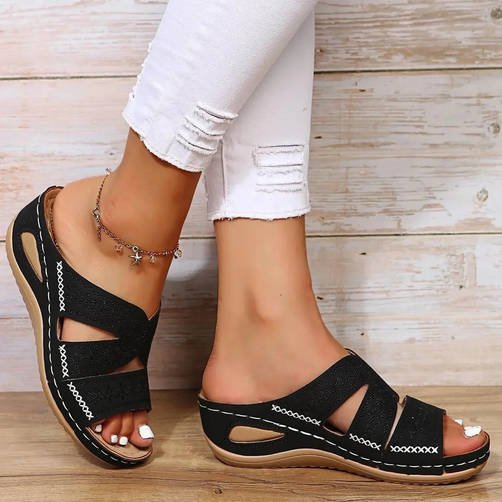 Isabella | Cross-Strap Sandaler Ortopædiske Justerbare Remme