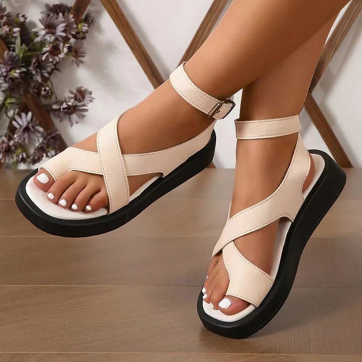 Maja | Cross-Strap Sandaler Platform Flade Spænde Dame