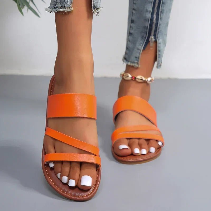 Karla | Cross-Strap Sandaler Polstrede Sål Komfort Sort