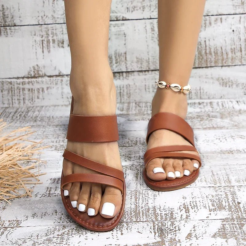 Karla | Cross-Strap Sandaler Polstrede Sål Komfort Sort