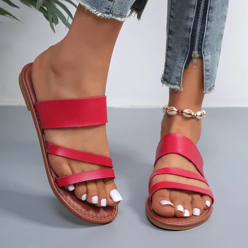 Karla | Cross-Strap Sandaler Polstrede Sål Komfort Sort