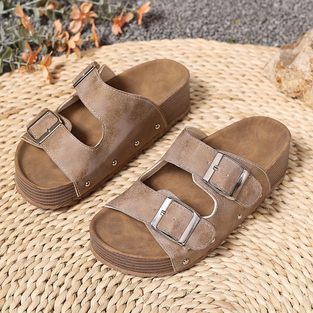 Anna | Cross-Strap Sandaler Polstret Sål Spænde Design