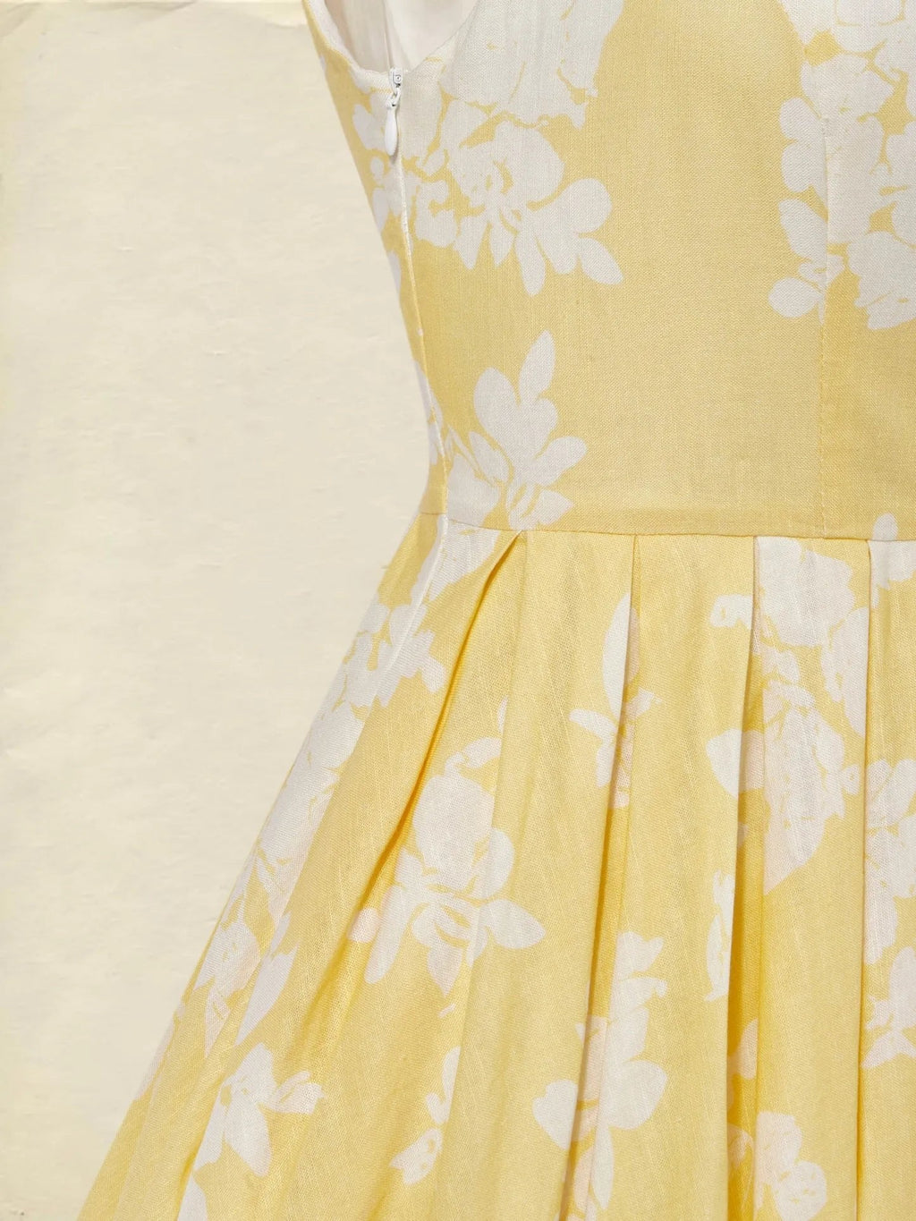 Isabella | Dame Blomstret Linen Midi Kjole Ærmeløs