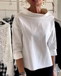 Ella | Dame Cowl Neck 3/4 Ærme Casual Bluse