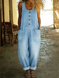 Mathilde | Dame Denim Overall Ærmeløs Loose Fit
