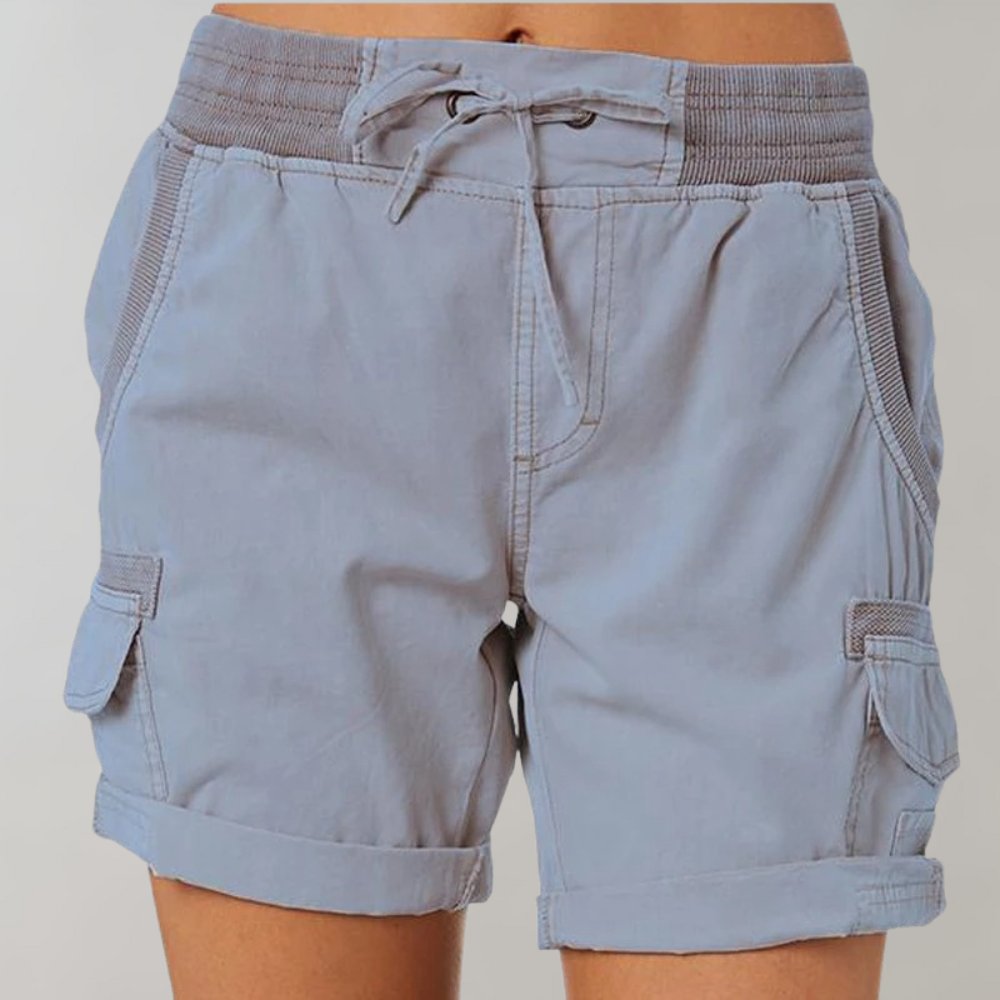 Maja | Dame Højtaljede Cargo Shorts med Snørebånd