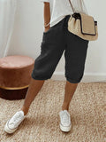 Liv | Dame Linen Bermuda Shorts med Snørebånd