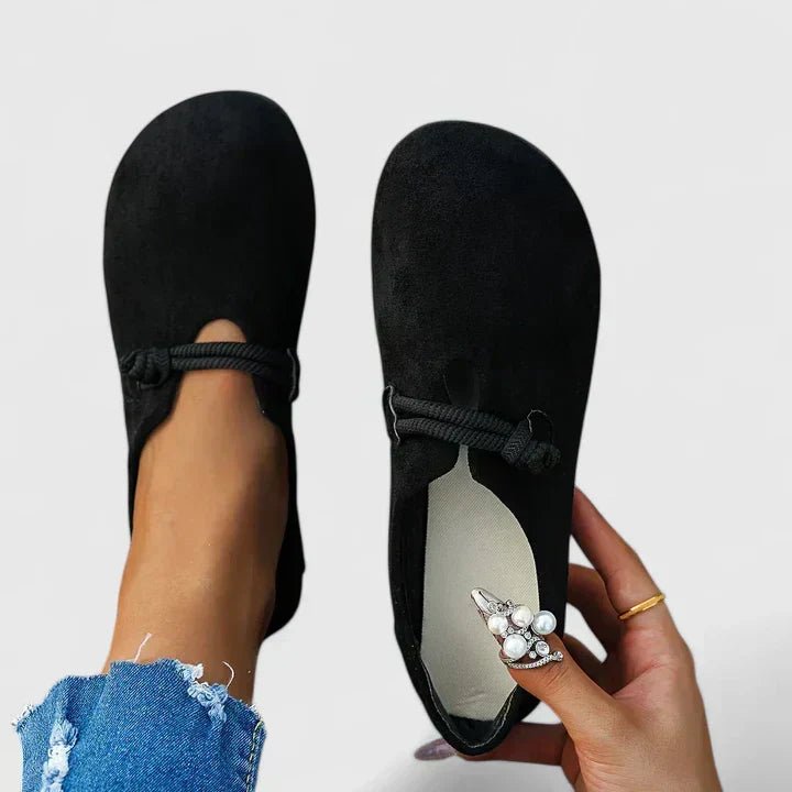 Ida | Dame Loafers Rund Tå Reb Detalje Slip-On Flade Sko
