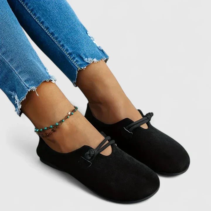 Ida | Dame Loafers Rund Tå Reb Detalje Slip-On Flade Sko
