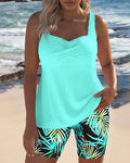 Mathilde | Dame Mavekontrol Tankini Sæt Ribbstrikket