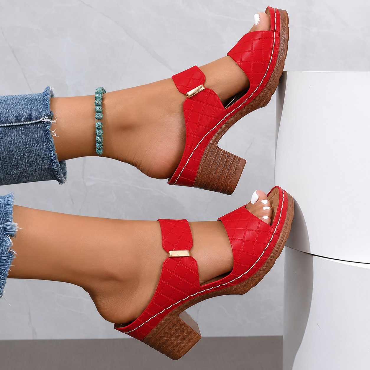 Ella | Dame Ortopædiske Blokchunky Memory Foam Sandaler