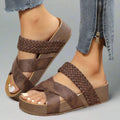 Stine | Dame Flettet Krydsrem Wedge Sandaler