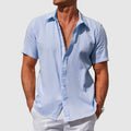 Noah | Herre Kortermet Hørskjorte Tekstureret Mønster