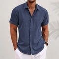Christian | Herre Linen Kortærmet Skjorte Regular Fit Casual