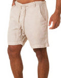 Tobias | Herre Linen Shorts med Manchetter og Snørebånd
