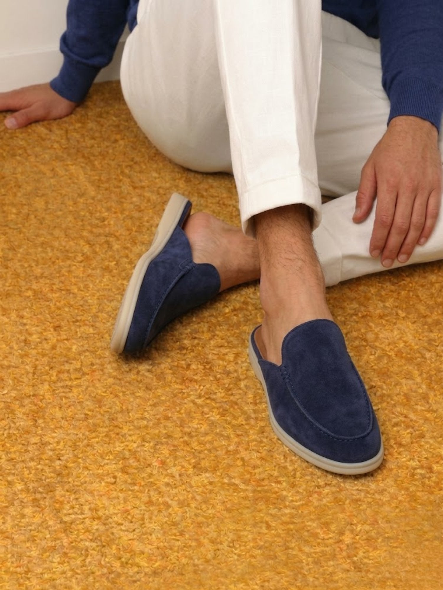 Malthe | Herre Slip-On Mules Åben Hæl Syede Detaljer