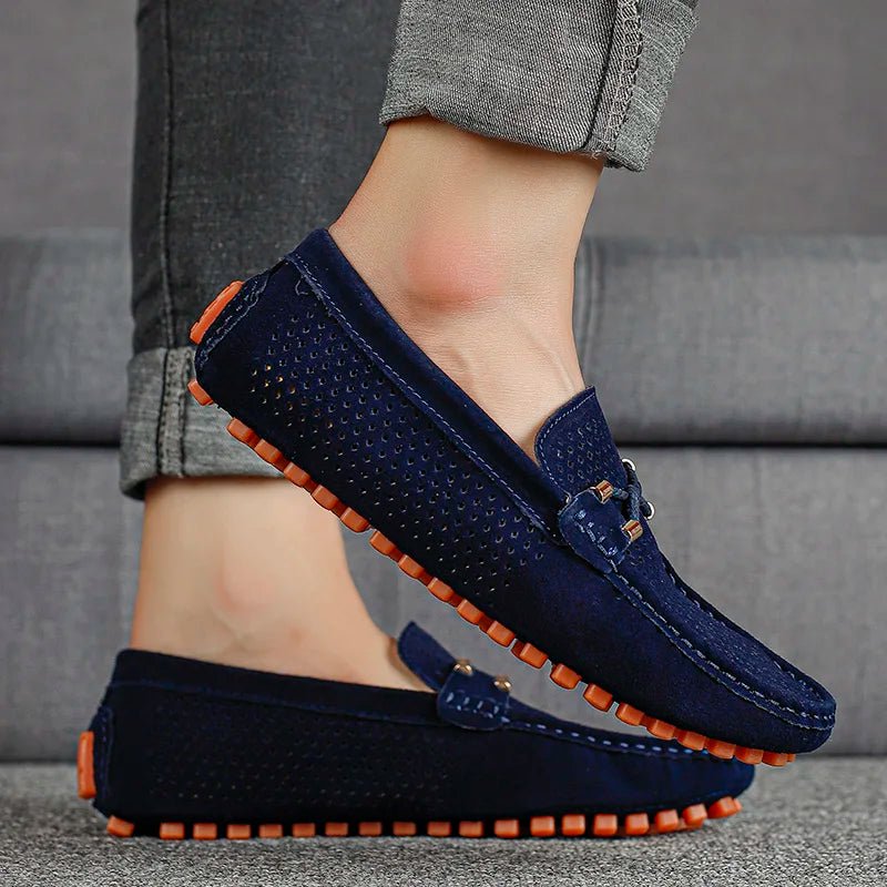 William | Herreloafers Perforeret Ruskind Slip-On Sommer