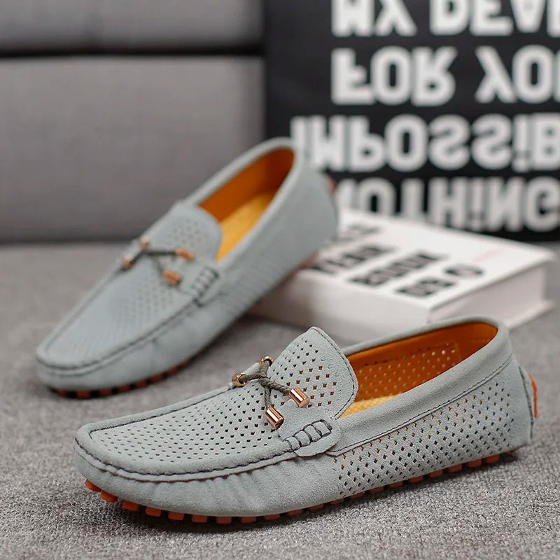 William | Herreloafers Perforeret Ruskind Slip-On Sommer