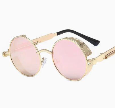 Lucas | Sunglasses Runde Metal Træ-Look Solbriller UV400