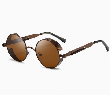 Lucas | Sunglasses Runde Metal Træ-Look Solbriller UV400