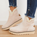Beryl | Dame Slip On Ankel Platform Støvler Med Syningsdetaljer