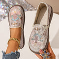 Astrid | Kvinder Broderet Blomster Slip-On Loafers