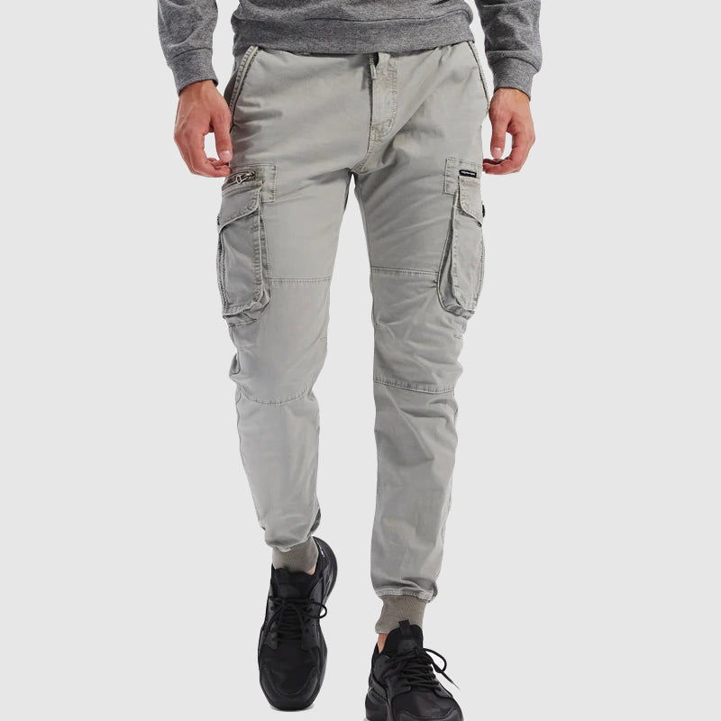 Aage | Herre Slim Fit Casual Bukser Med Cargo Lommer