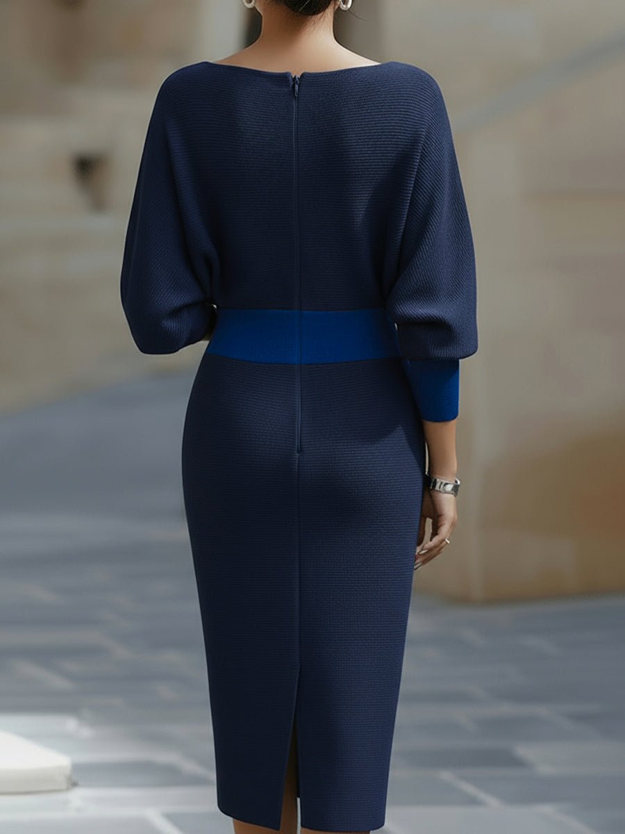 Clara | Midi Kjole Cowl-Hals Satin Bodycon Lang Ærme