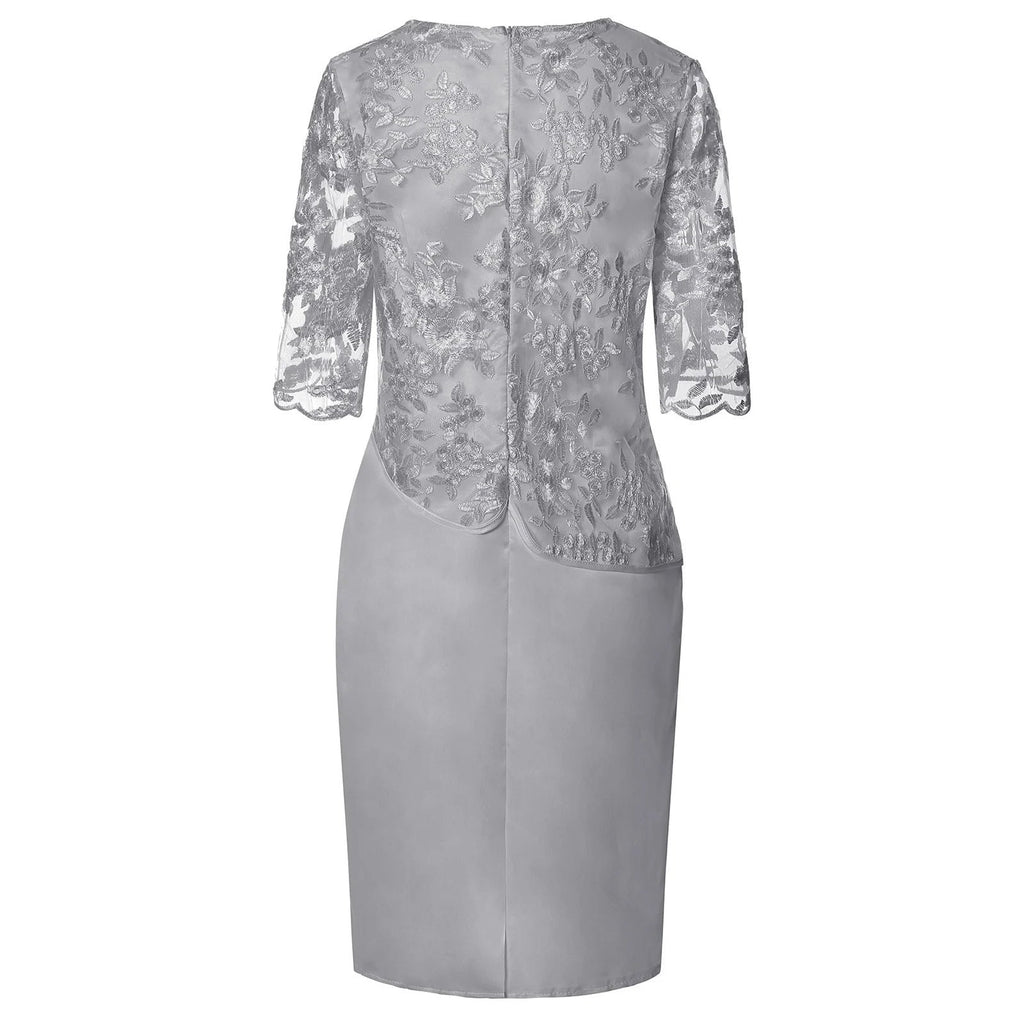 Liv | Plus Size Midi Kjole Blonde Detaljer Elegant Festkjole