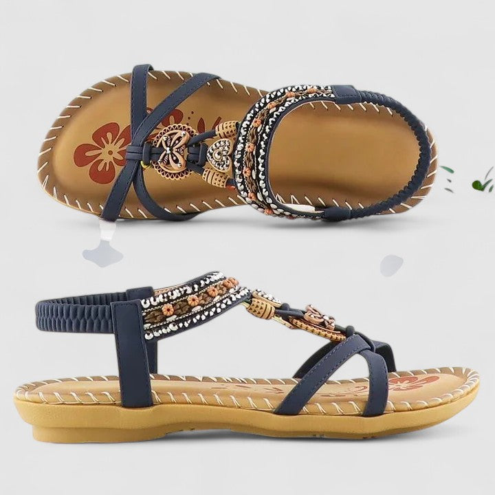 Celina | Kvinders Flade Sandaler Med Remme Og Åben Tå
