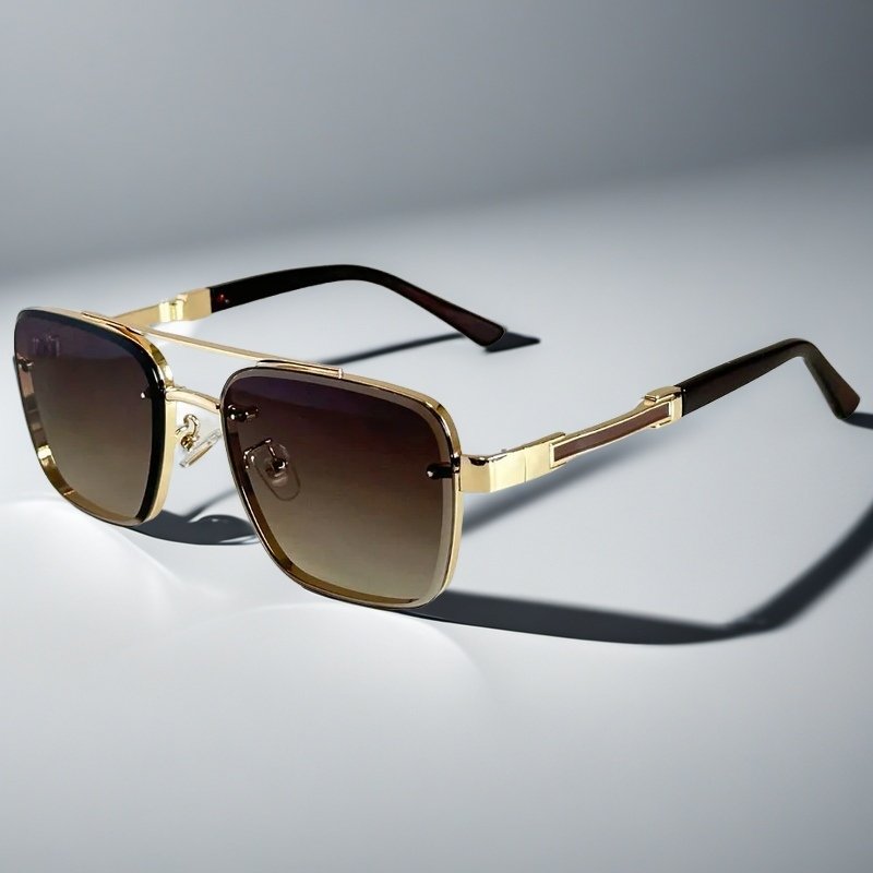 Lucas | Sunglasses Aviator Firkantet Guld Metal Gradient