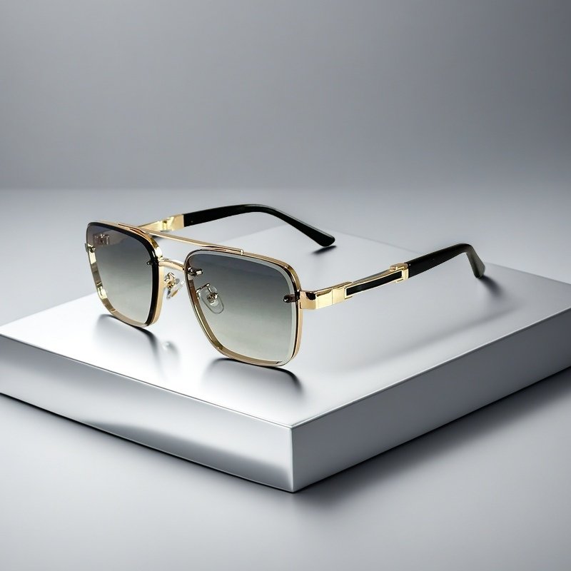 Lucas | Sunglasses Aviator Firkantet Guld Metal Gradient