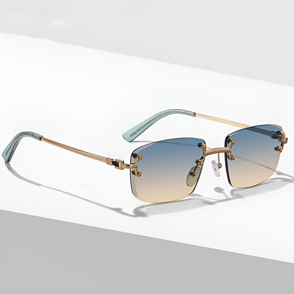 Lucas | Sunglasses Aviator Gradient Metal Rimless UV400