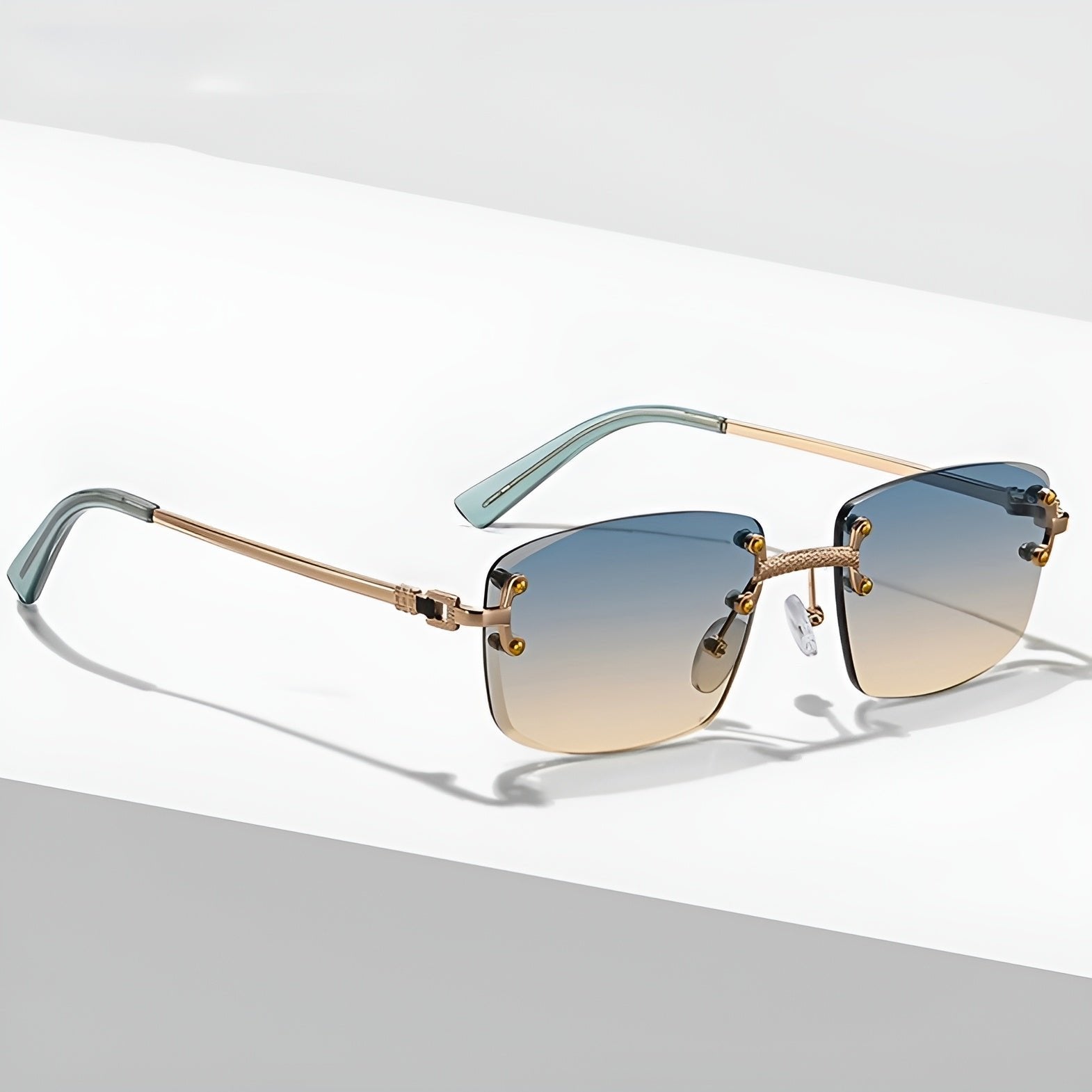 Lucas | Sunglasses Aviator Gradient Metal Rimless UV400