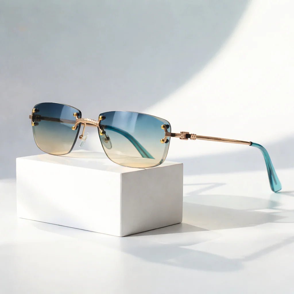 Lucas | Sunglasses Aviator Gradient Metal Rimless UV400