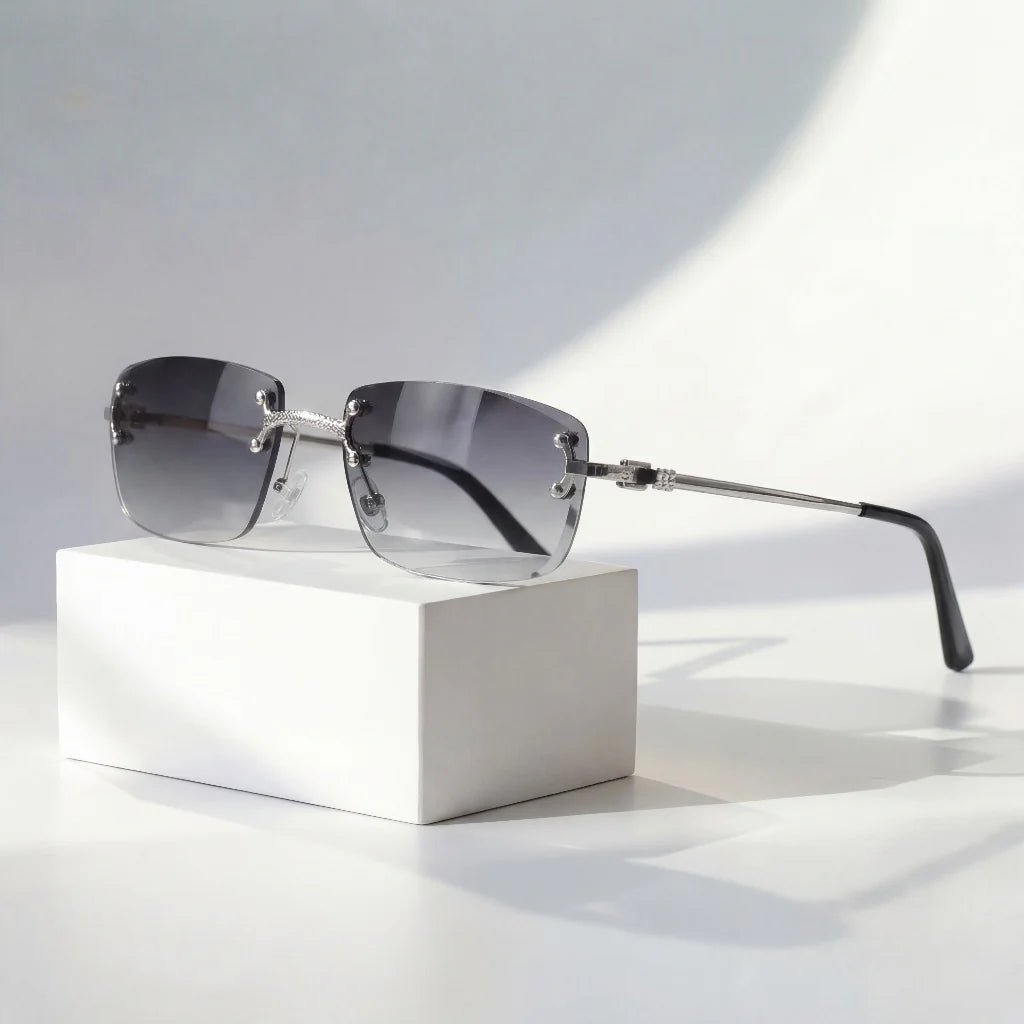 Lucas | Sunglasses Aviator Gradient Metal Rimless UV400