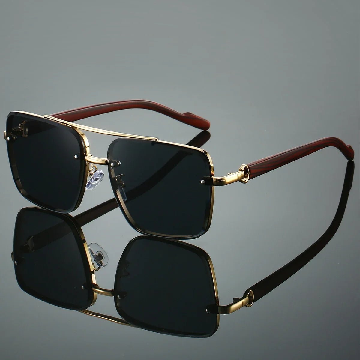 Oscar | Sunglasses Aviator Guld Træ Stel UV Beskyttelse