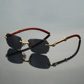 Lea | Sunglasses Randløse Guld Metal Gradient Linser
