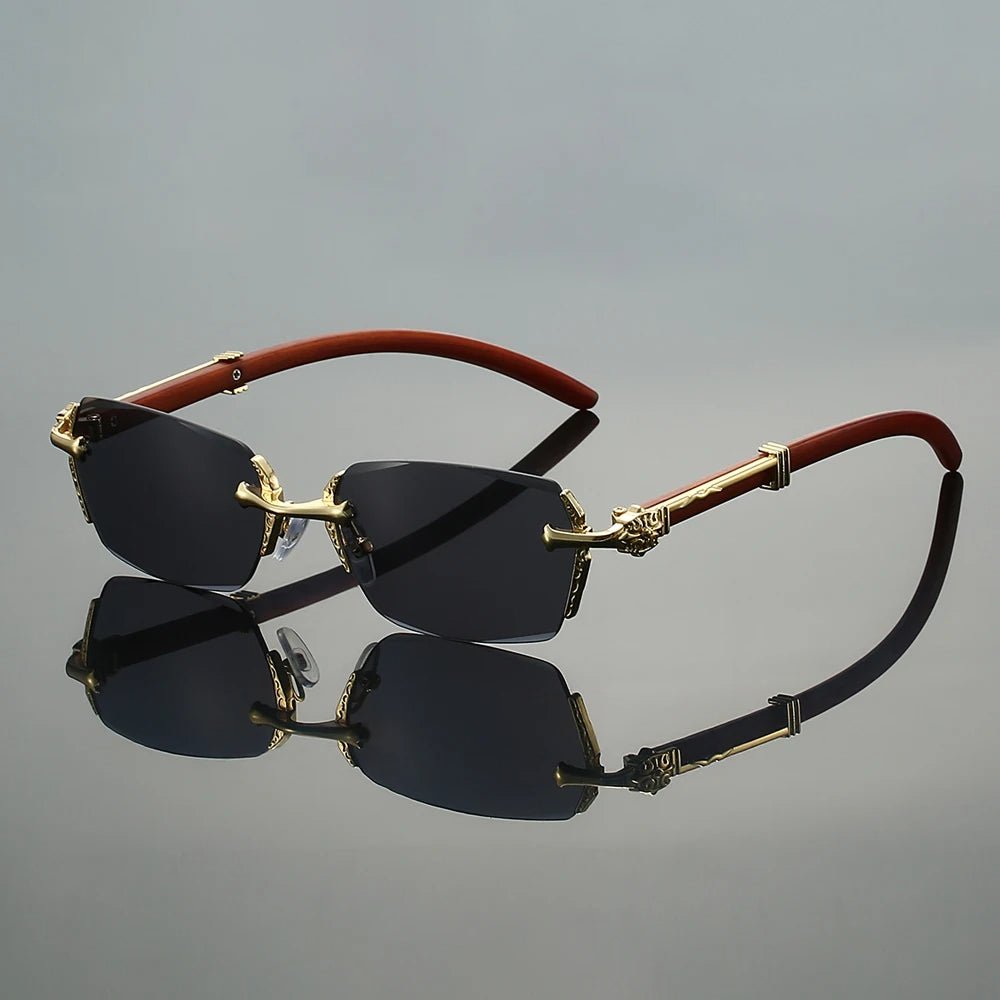 Lea | Sunglasses Randløse Guld Metal Gradient Linser