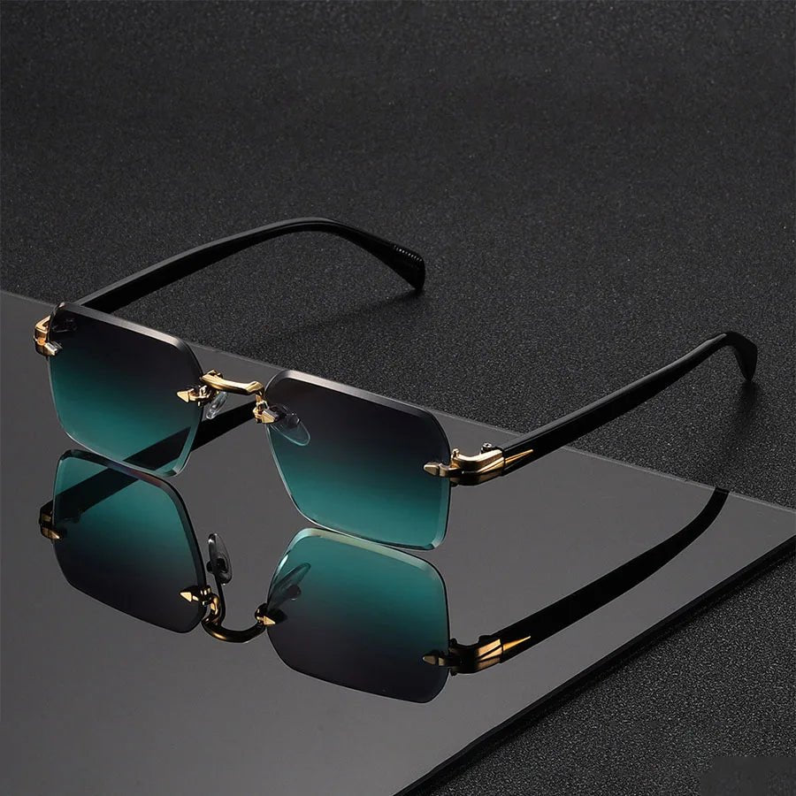 Ida | Sunglasses Rimless Gradient Gold Bridge Unisex