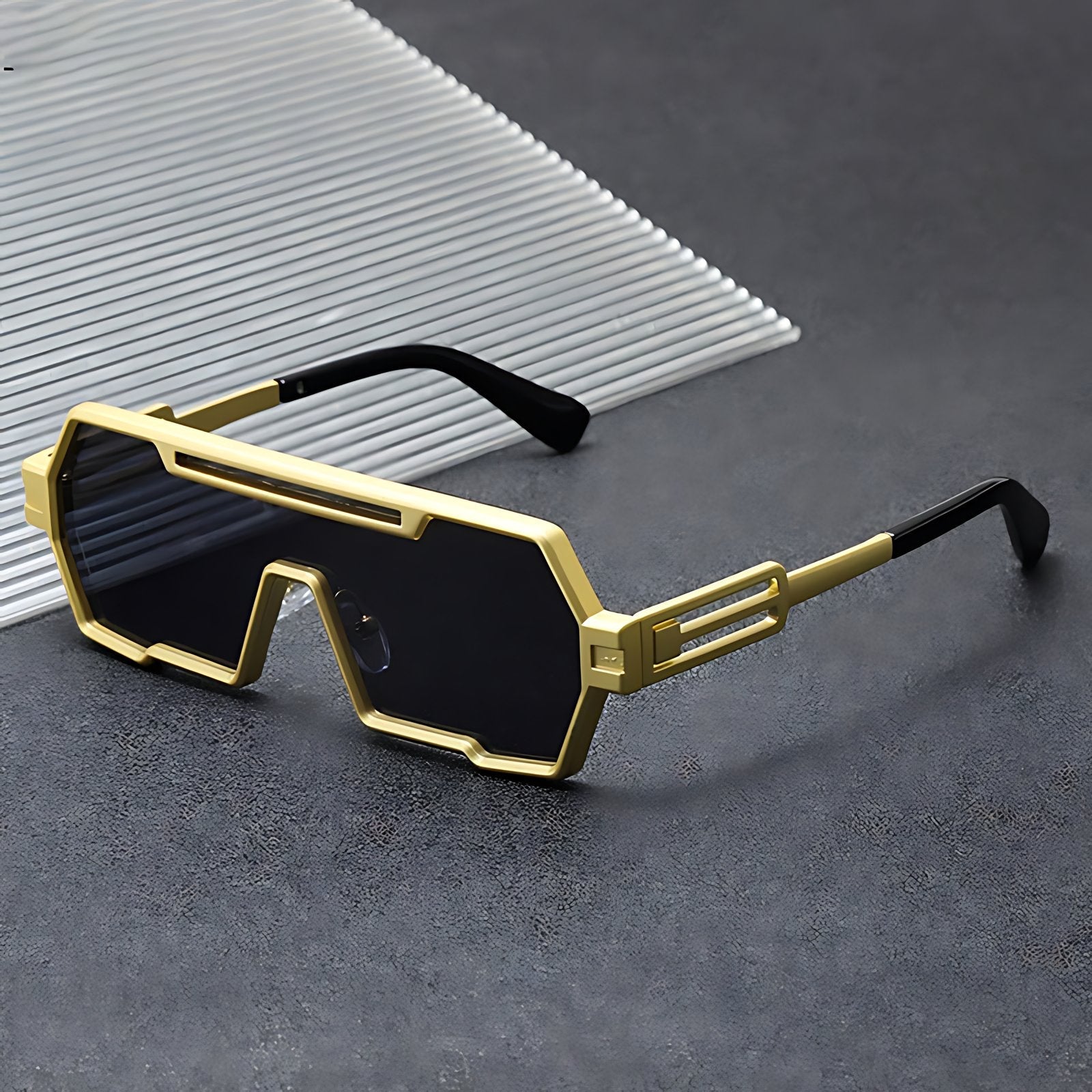 Oscar | Sunglasses Steampunk Metal Firkantede UV Beskyttelse