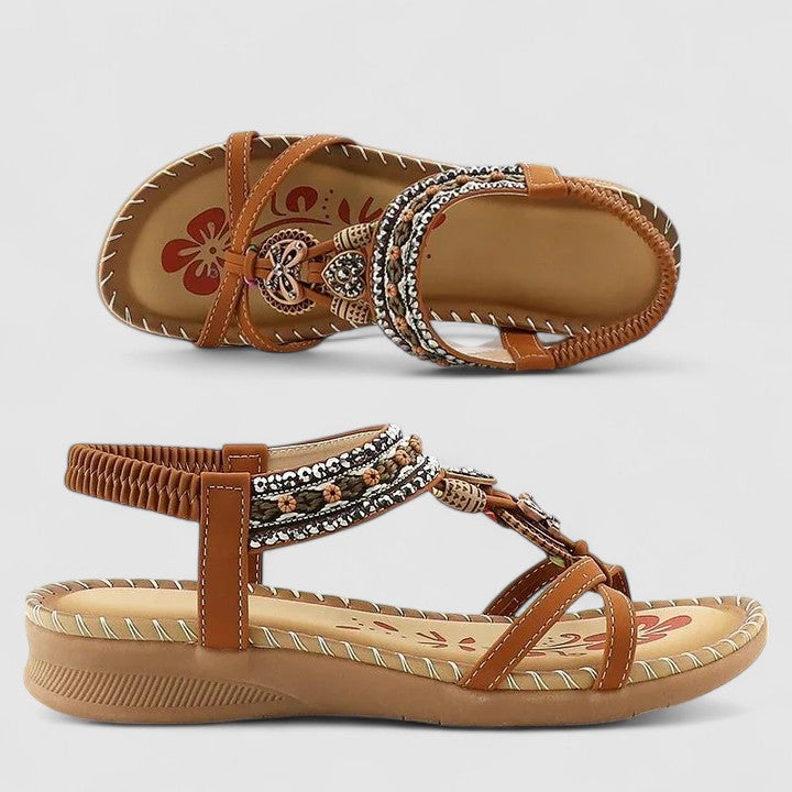 Celina | Kvinders Flade Sandaler Med Remme Og Åben Tå