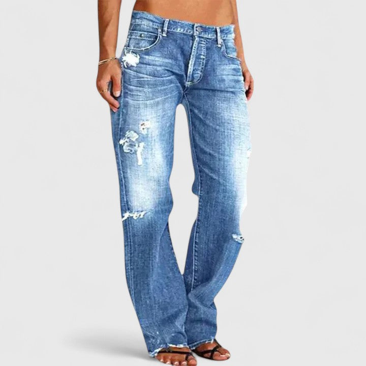 Hanne | Dame Slidte Lav Talje Straight Leg Jeans