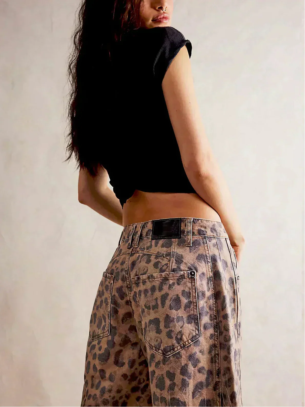 Inger | Dame Leopardprint Wide Leg Jeans